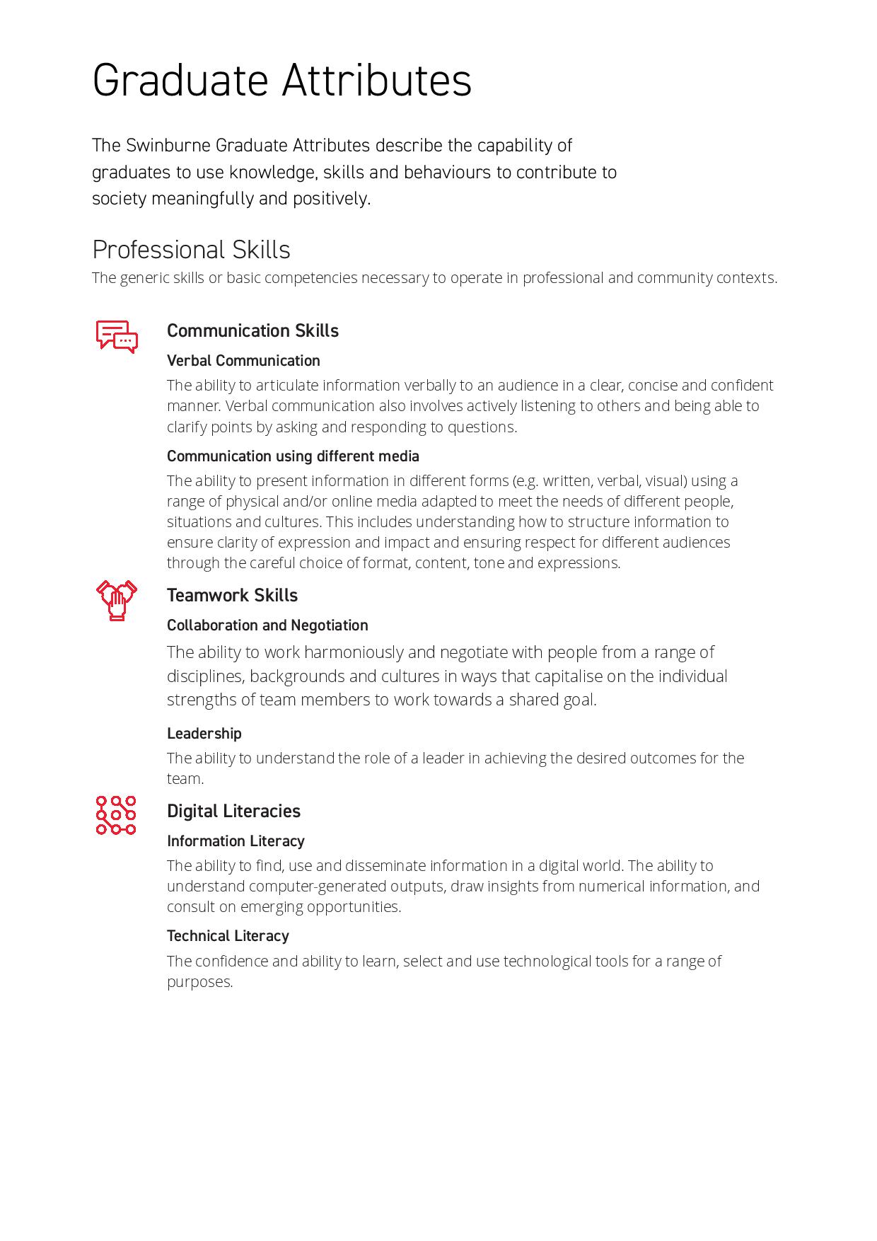Swinburne Graduate Attributes
