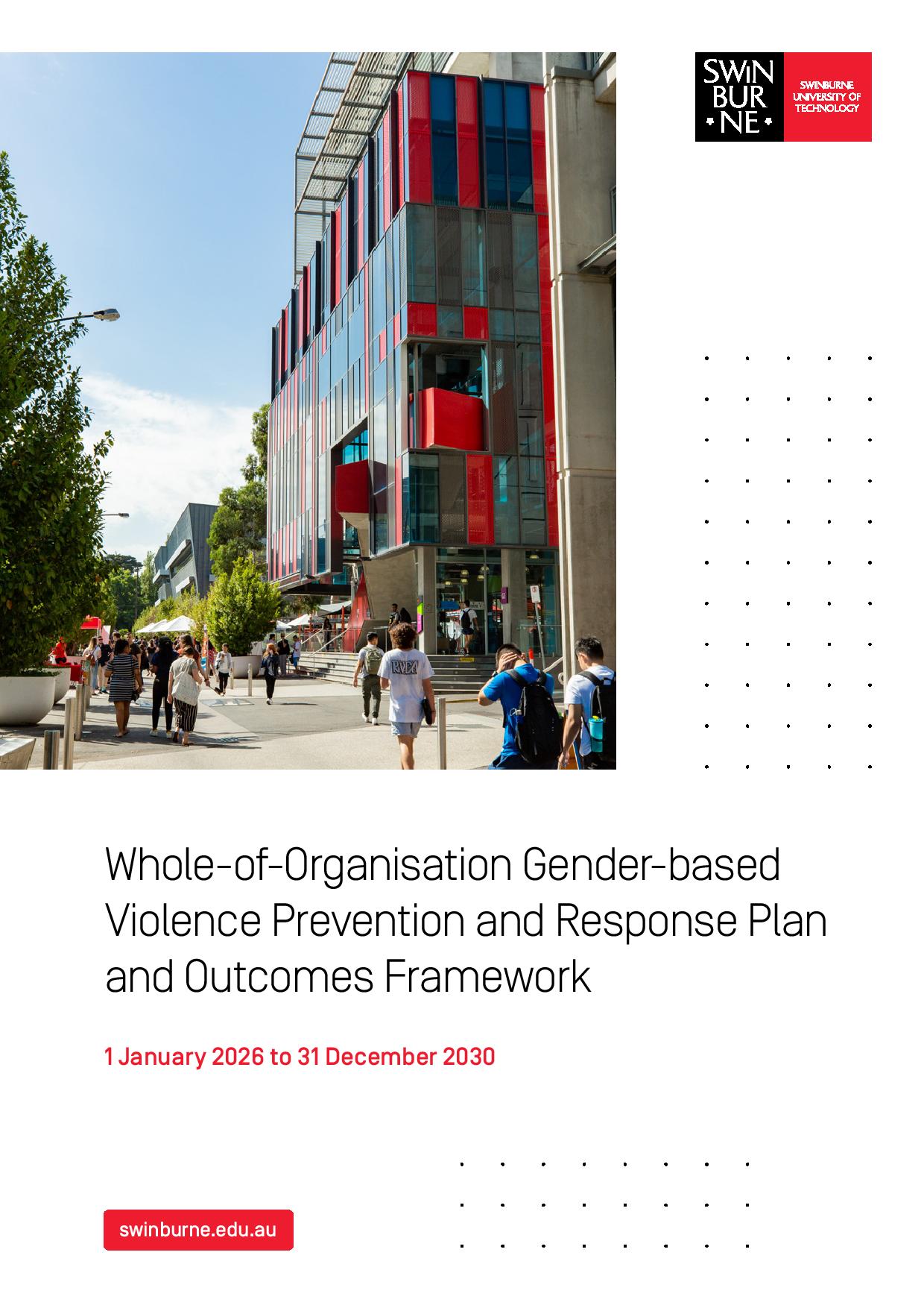 Whole-of-Organisation Gender-based Violence Prevention and Response Plan and Outcomes Framework