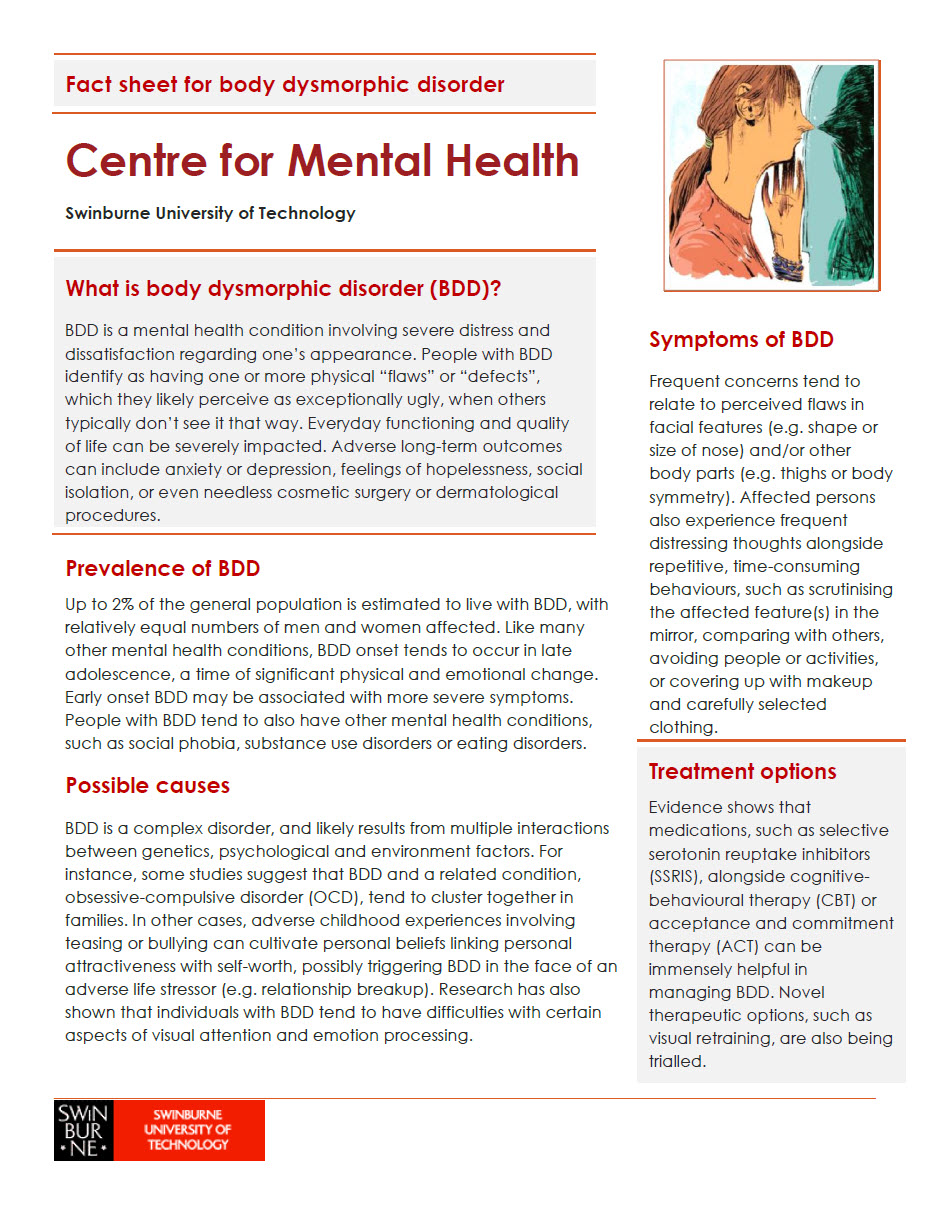 Body Dysmorphic (BDD) fact sheet