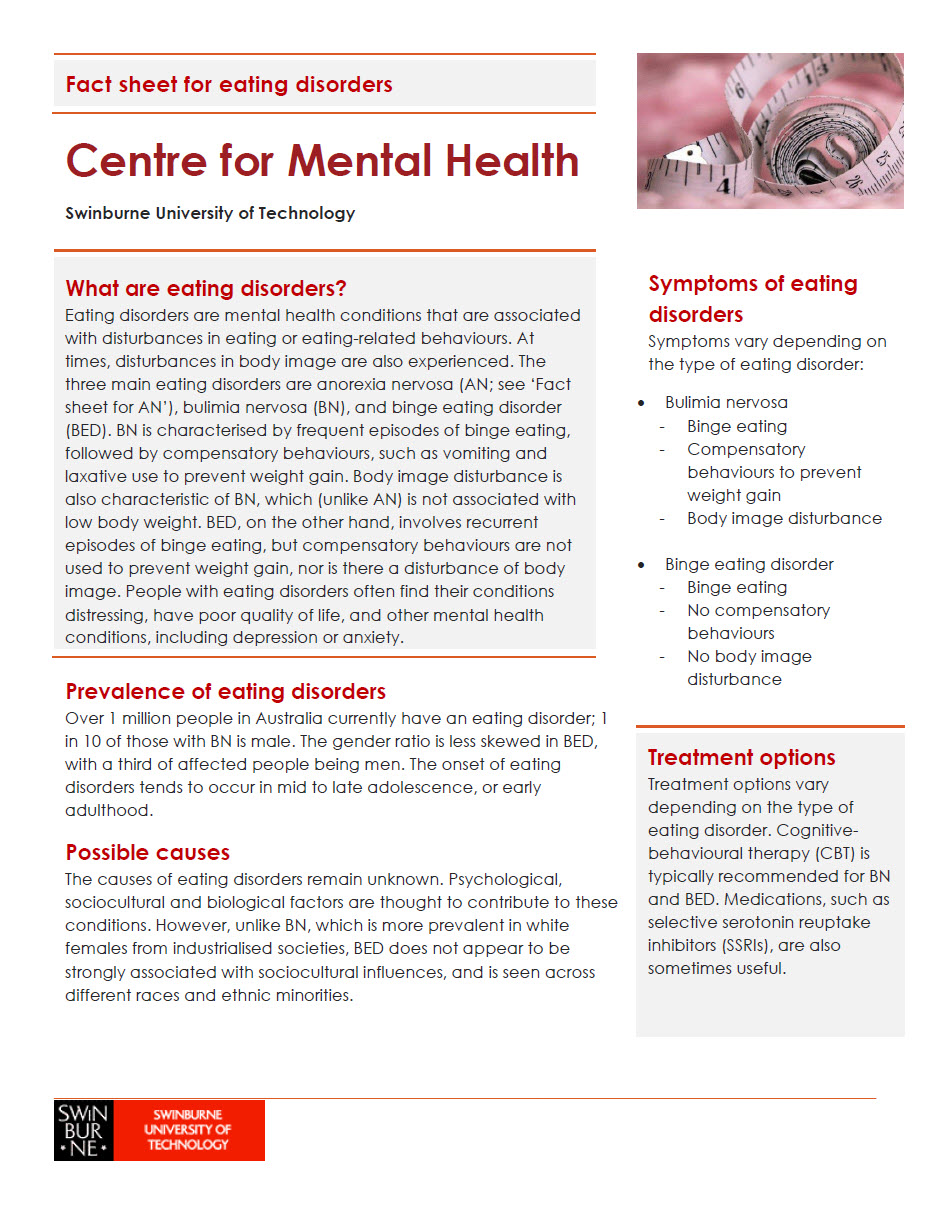 Eating disorders fact sheet