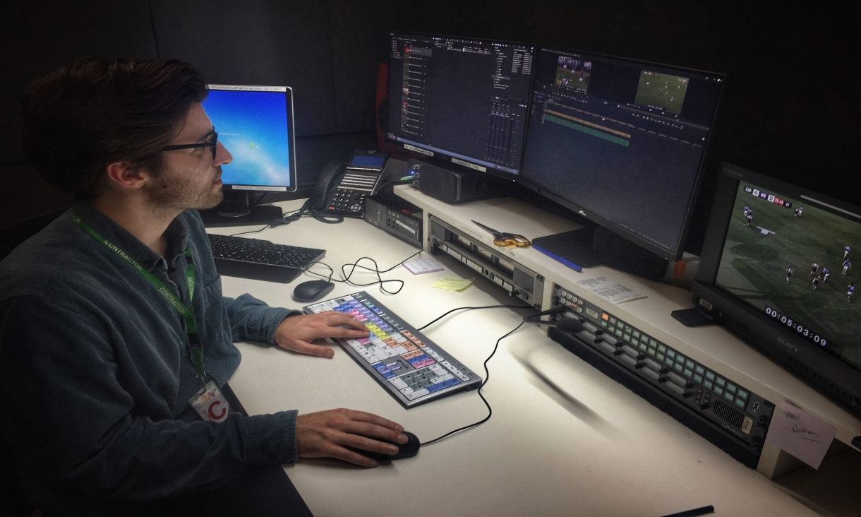 Darcy editing at the ABC