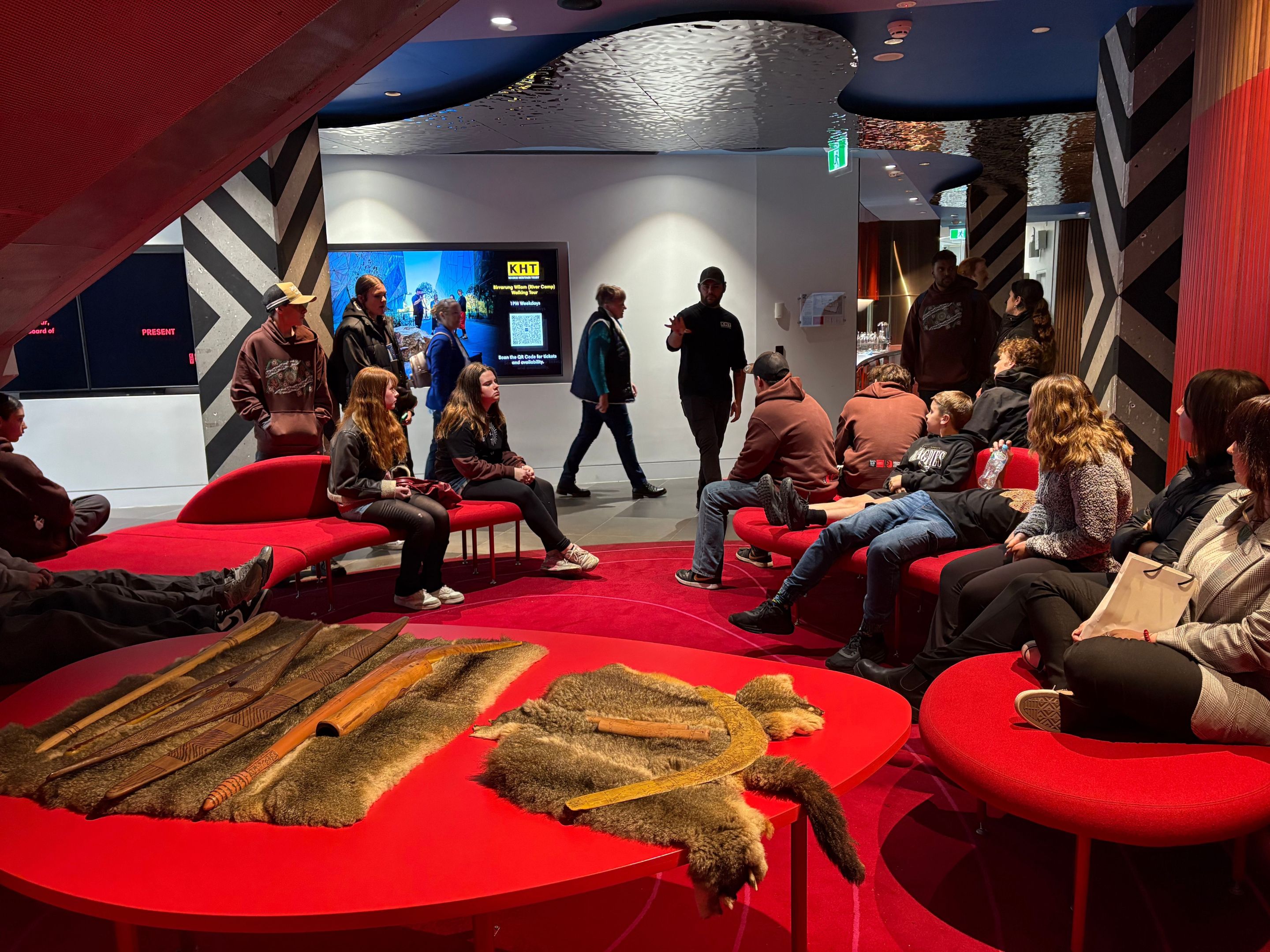 Students on a guided cultural tour at the Koorie Heritage Trust 