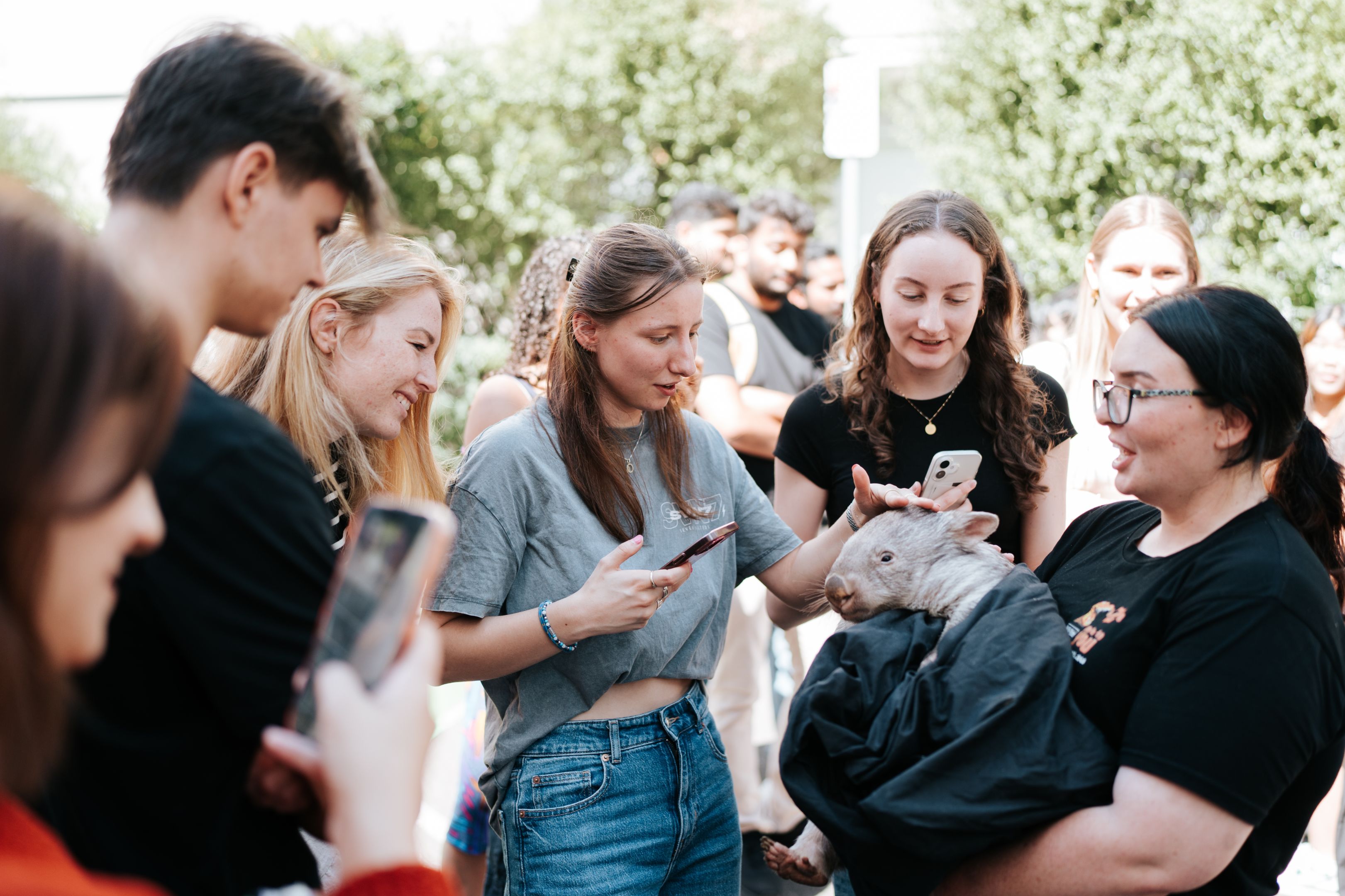 Students are able to hold or pet wildlife on Discovery Day