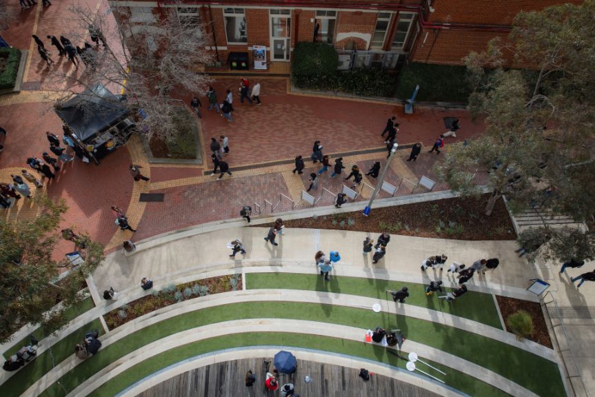 Birdseye view of Swinburne Hawthorn campus