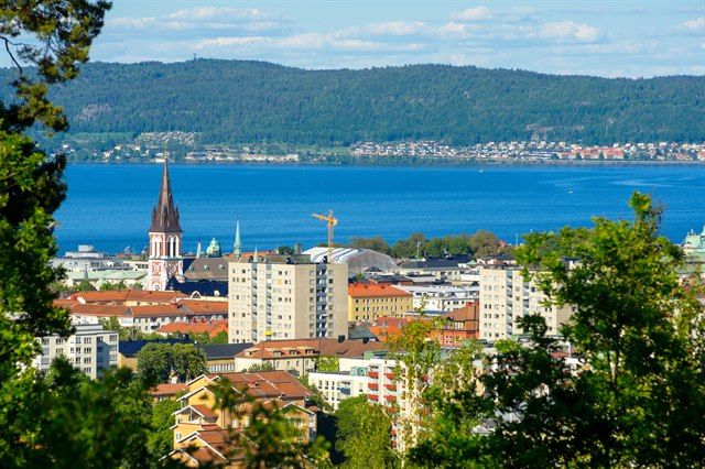Image of city park with its scenic views and ocean, in Jonkoping, located in Sweden.