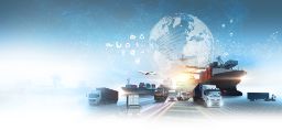 Global business of Container Cargo freight train for Business logistics concept, Air cargo trucking, Rail transportation and maritime shipping, Online goods orders worldwide