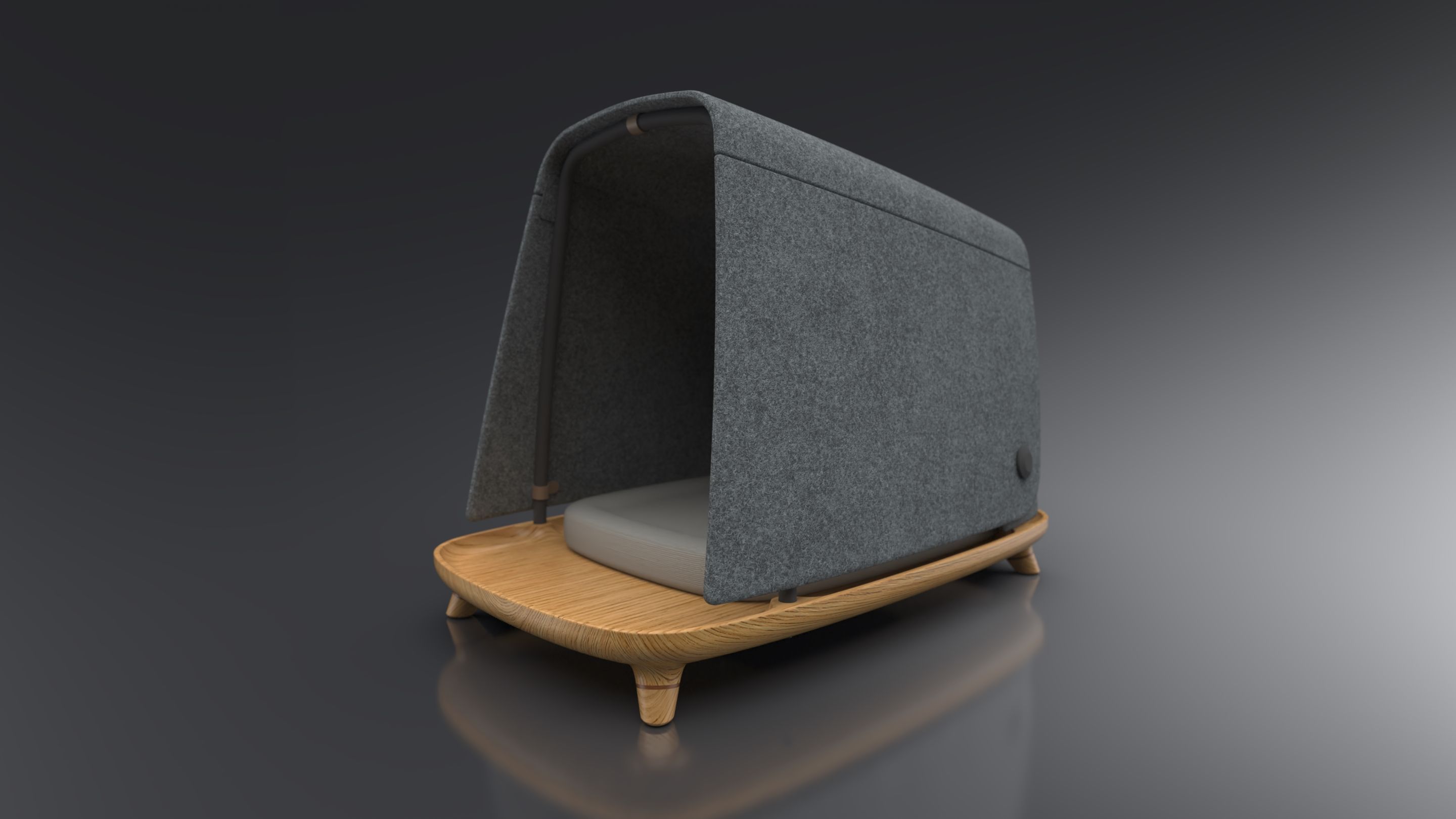 A 3D front view rendering of the premium outdoor kennel.