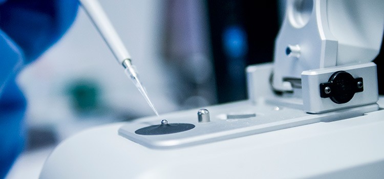 Quantifying nucleic acid on a nano-drop spectrophotometer. Quantifying nucleic acid on a nano-drop spectrophotometer.