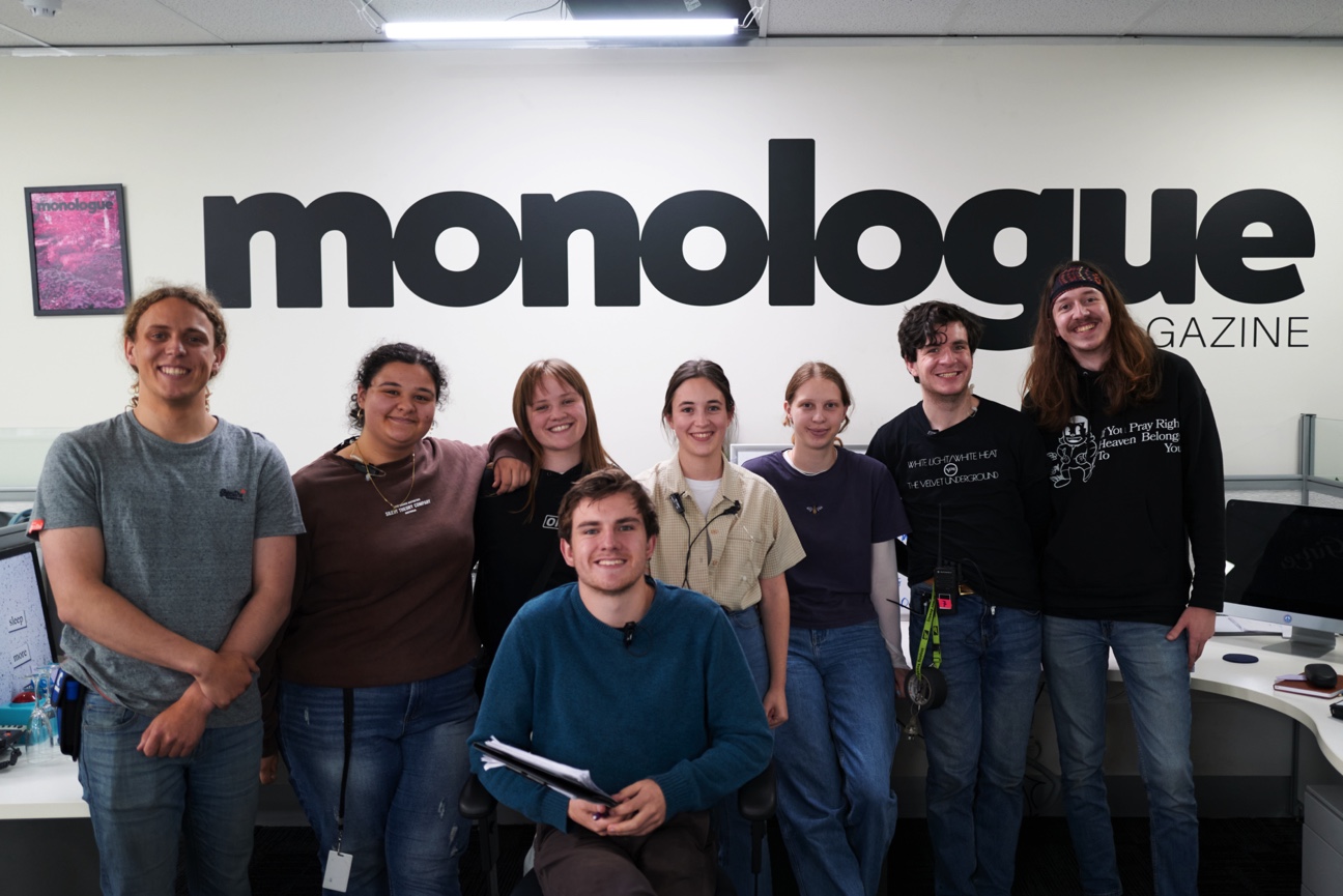 Group photo of Swinburne interns on the set of Monologue