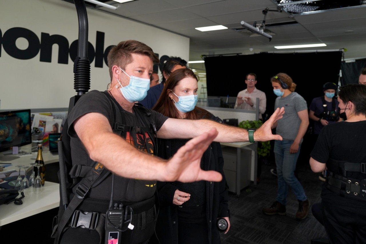 On the set of Monologue, the satirical miniseries that was supported by Swinburne