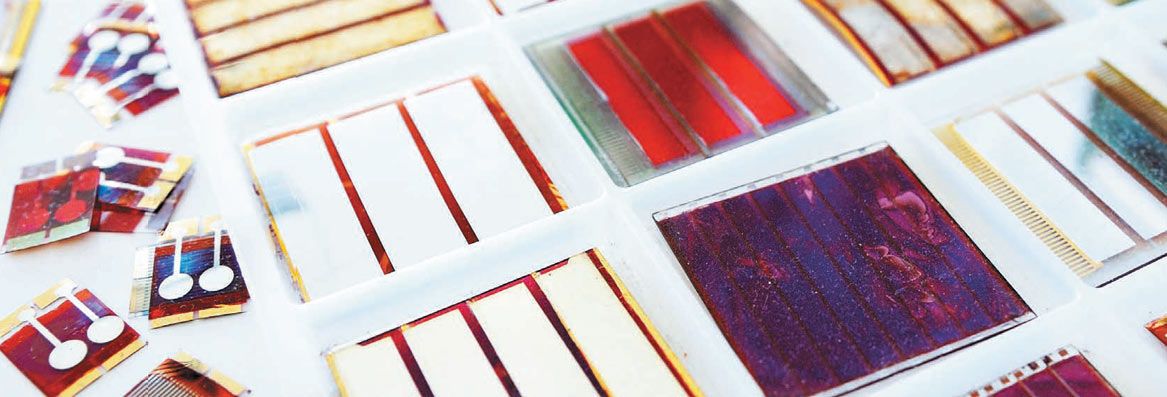 Research Impact Magazine - solar panels organic dye Extreme close-up of solar panel technology