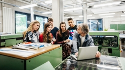 Students working together in a workshop