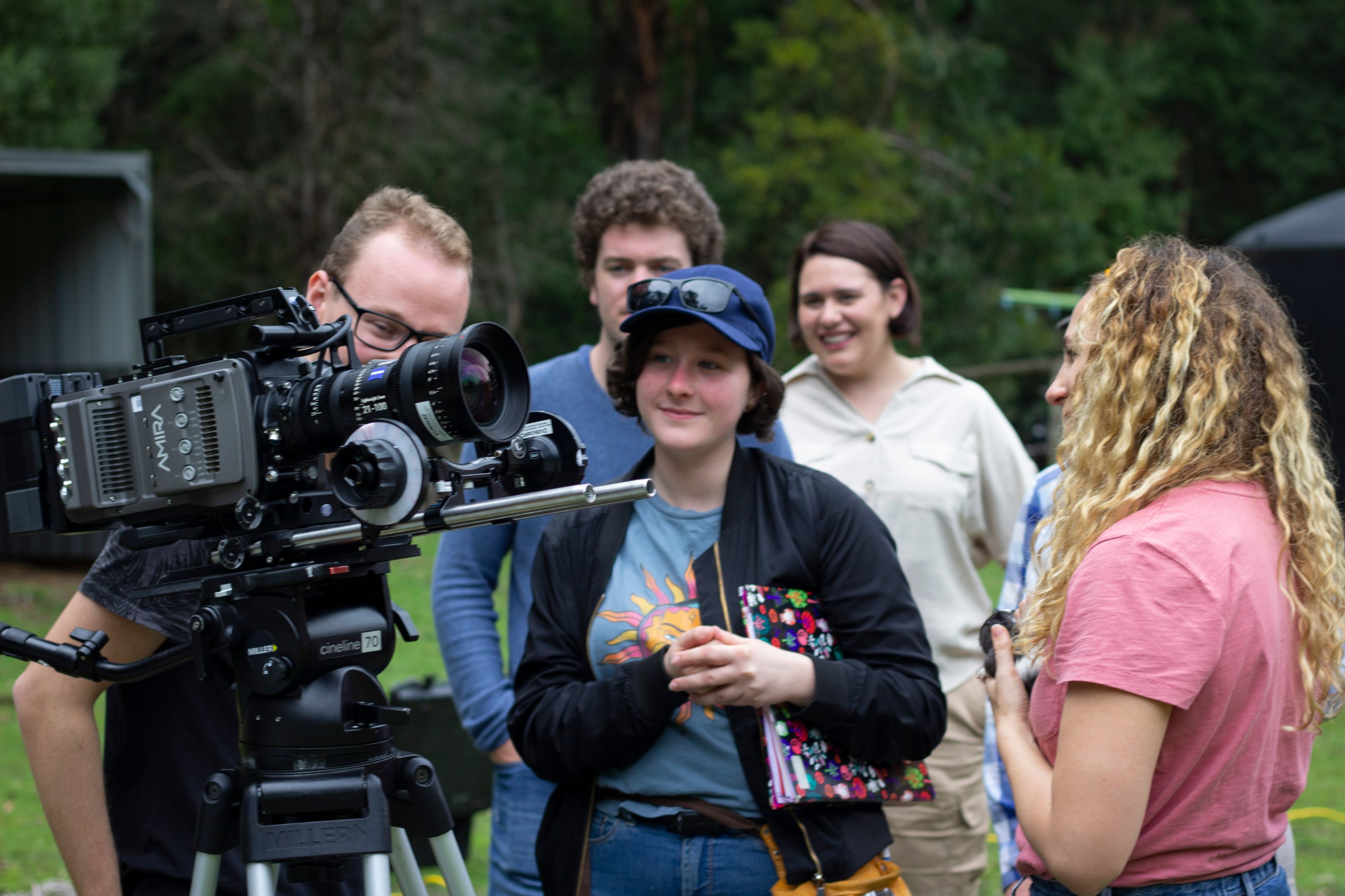 Sam Harris on set of graduate film